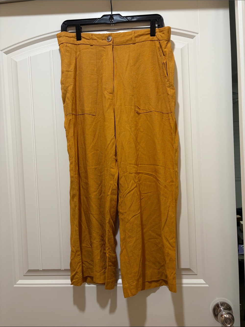 Casual Wide-Leg Pants in Mustard Yellow
